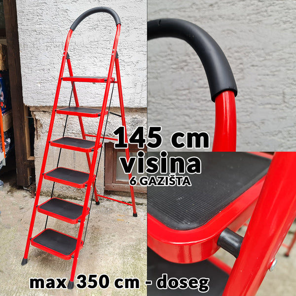 Kućne aluminijske ljestve - 6 gazišta G185