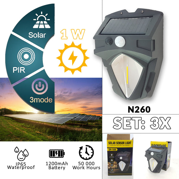 LED solární zahradní lampy 3 ks N260