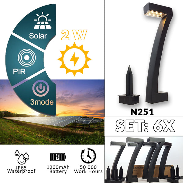 LED solární zahradní lampy 6 ks N251