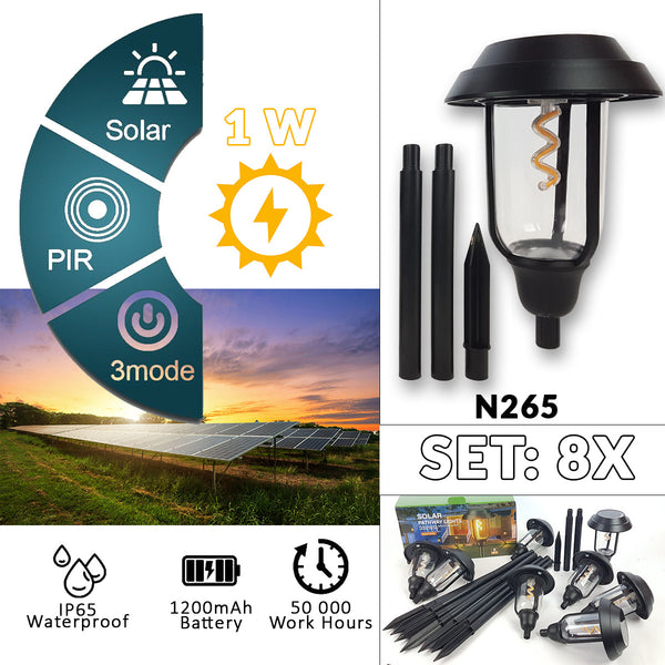 LED Solární zahradní lampy 8 ks N265