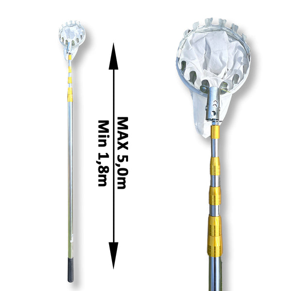 Sběračka ovoce 5m s hliníkovou teleskopickou rukojetí